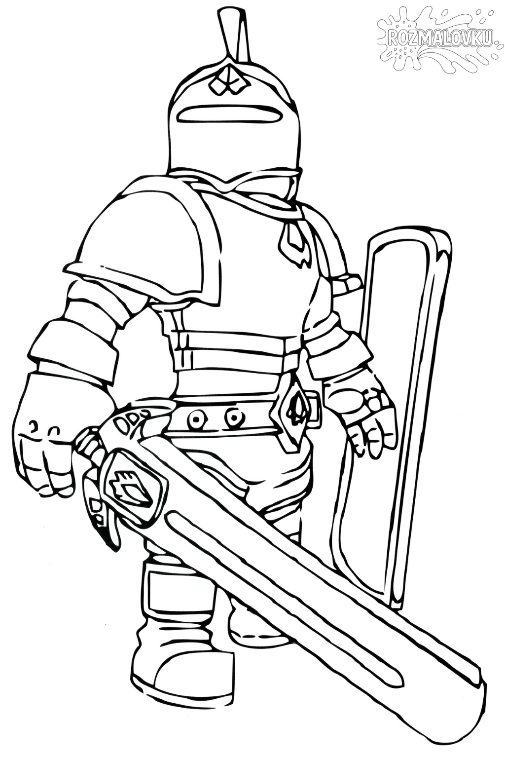 Розмальовка Роблокс персонаж лицар