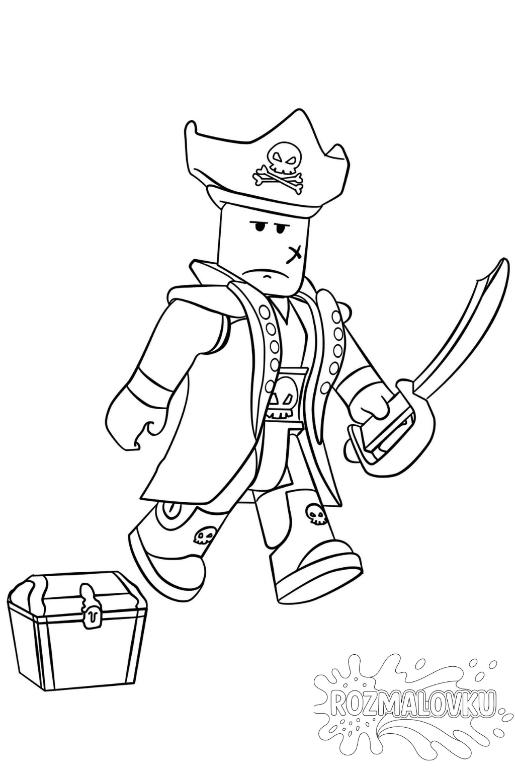 Розмальовка Roblox пірат