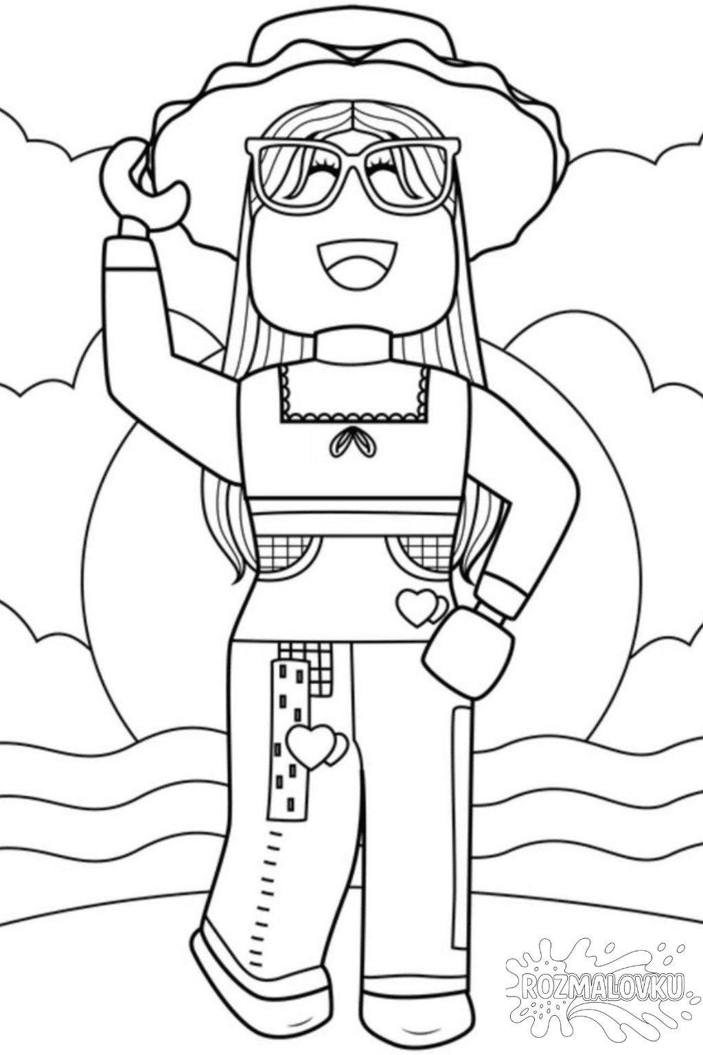 Розмальовка Роблокс дівчинка у капелюсі