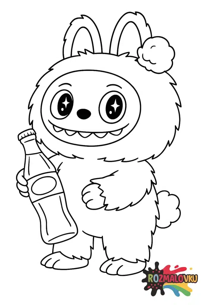 Розмальовка лабубу з Coca-Cola