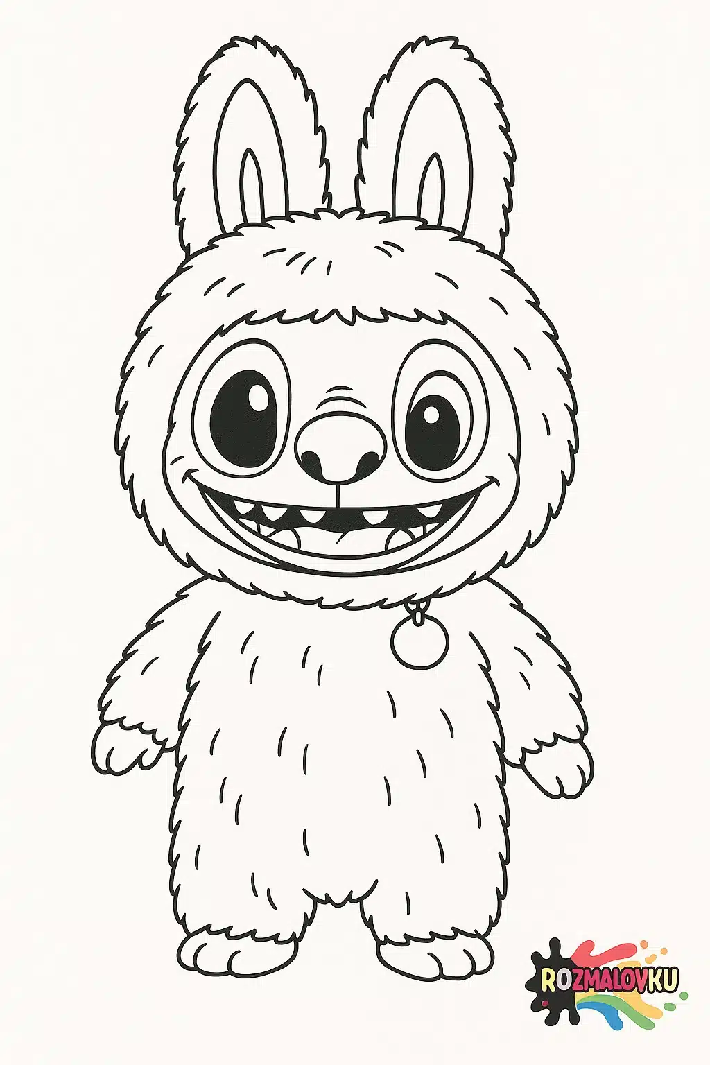 Розмальовка лабубу стич А4 Розмальовка лабубу стич