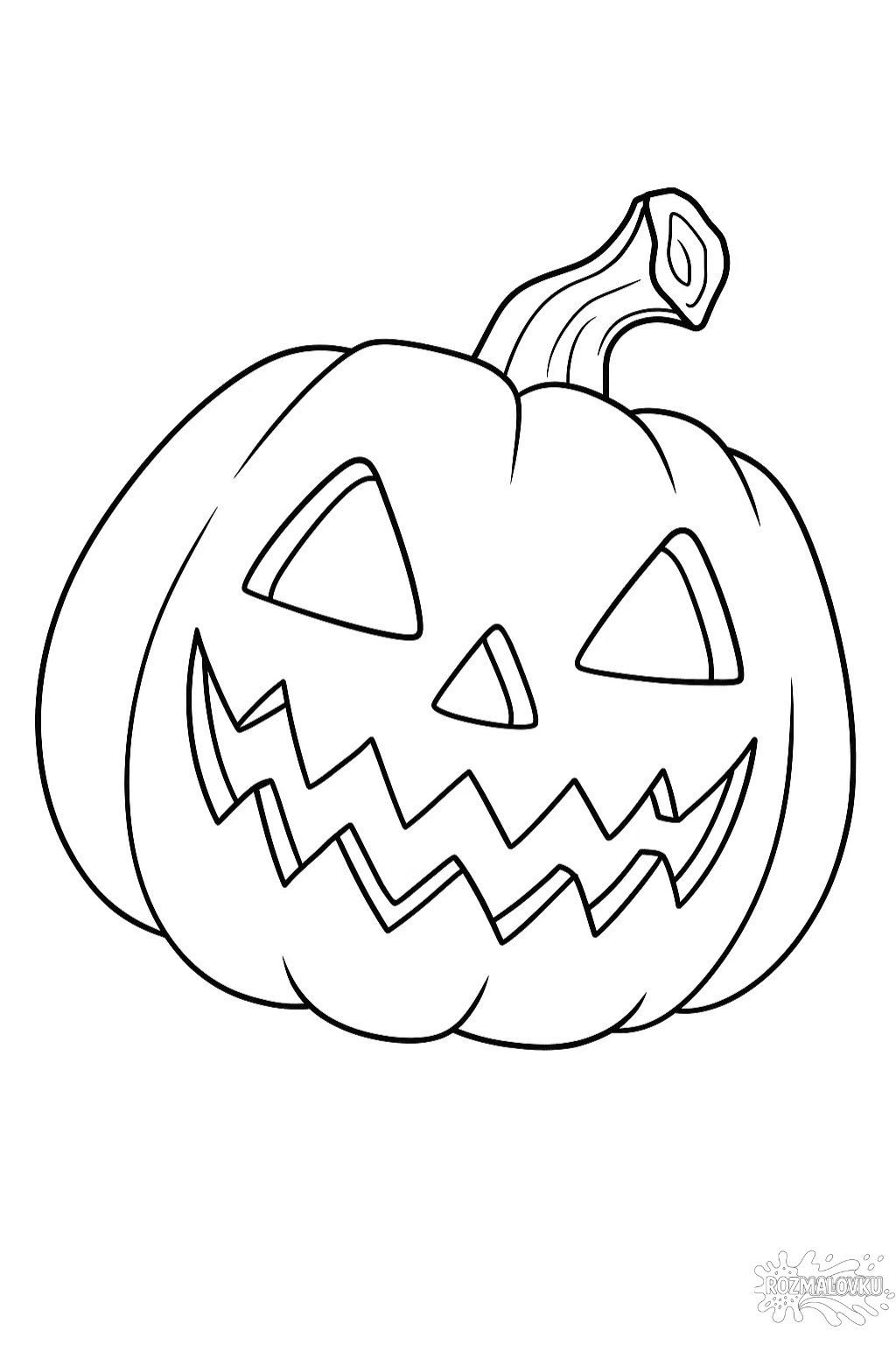 озмальовка Хелловін гарбуз-ліхтар в форматі А4 для друку озмальовка Хелловін гарбуз-ліхтар в форматі А4