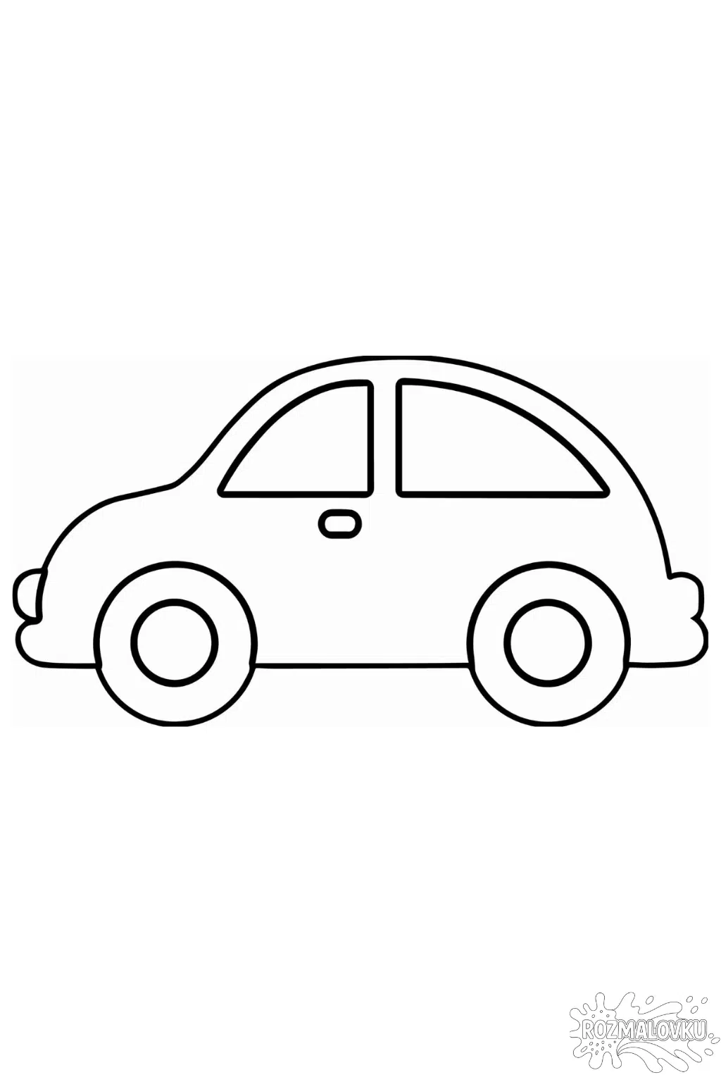 Розмальовка проста машинка для малюків 2 - 3 років в форматі А4