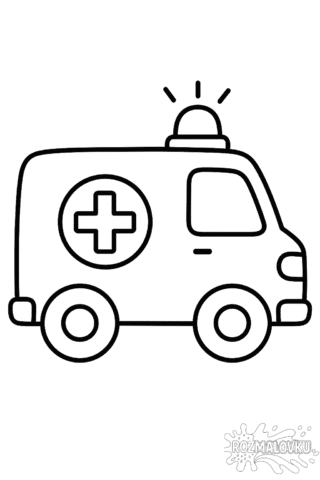 Розмальовка машина швидкої допомоги для дітей 2-3 років