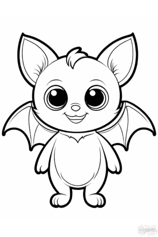 Розмальовка Хелловін кажан в форматі а4