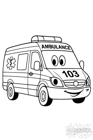 Розмальовка весела швидка допомога для дітей 2-4