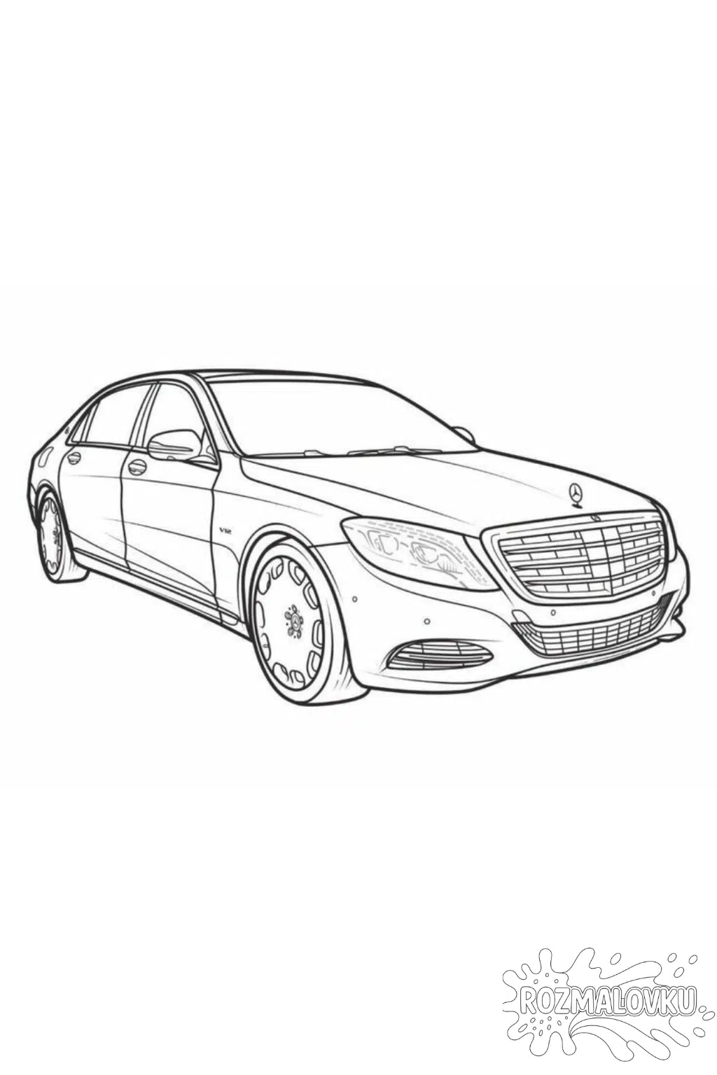 Розмальовка машини Mercedes-Benz S 600 в форматі А4