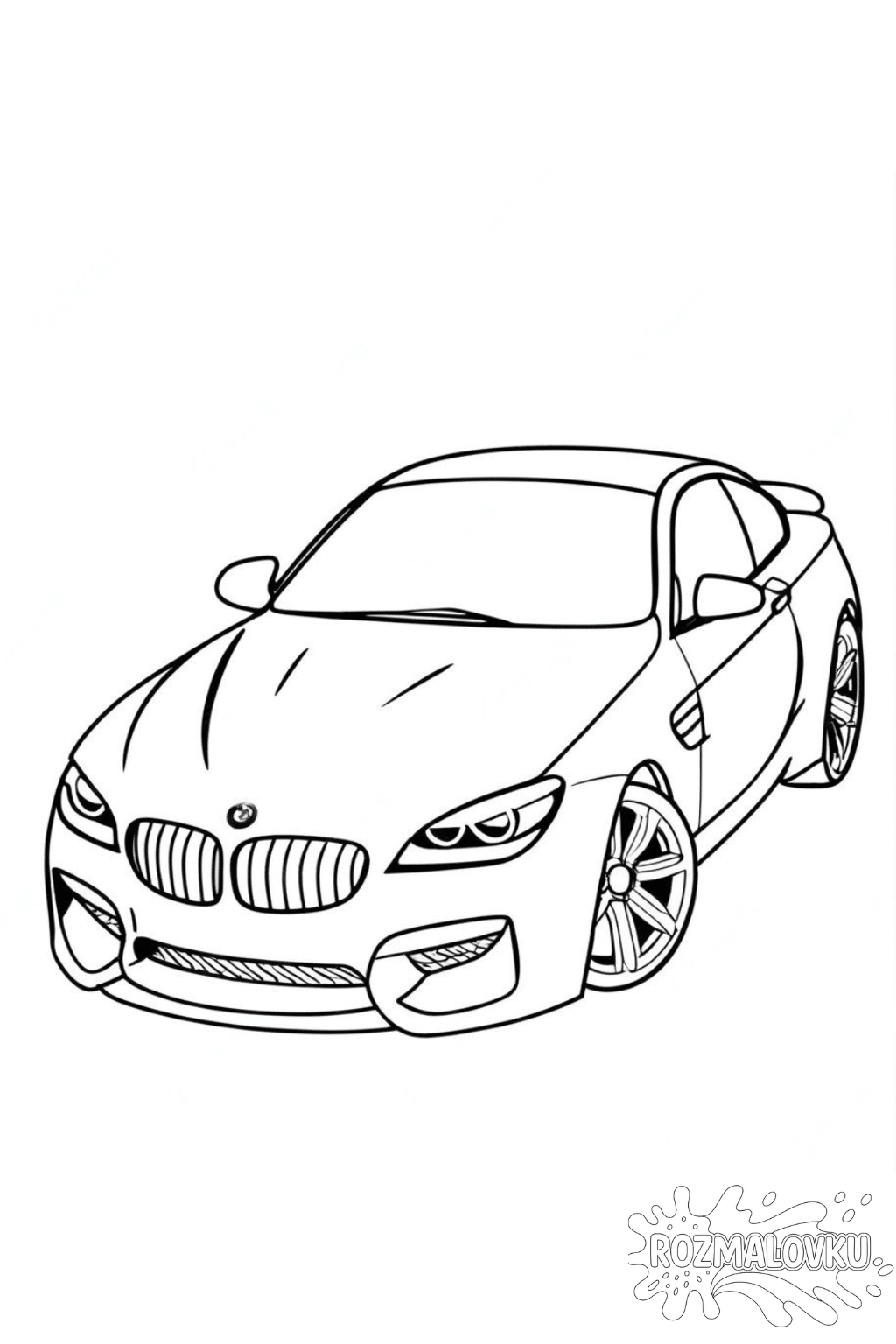 Розмальовка машини BMW M6 в форматі А4