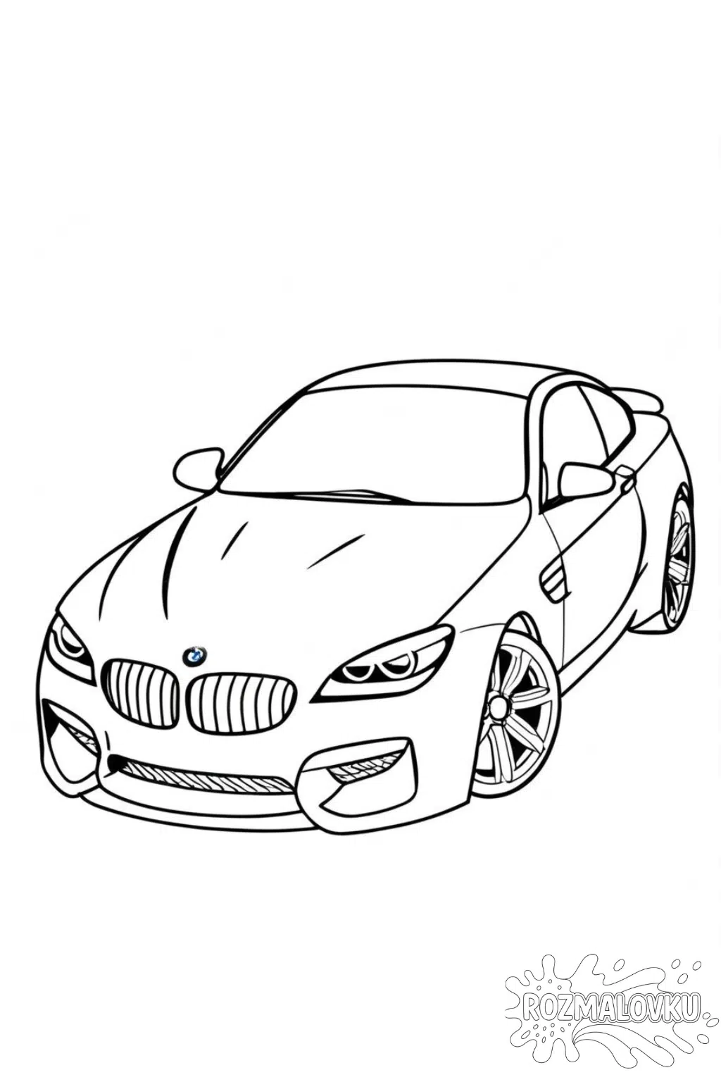 Розмальовка машини BMW M6 в форматі А4