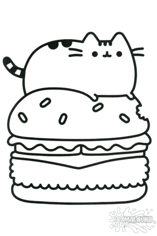 Розмальовка Пушин на бургері А4