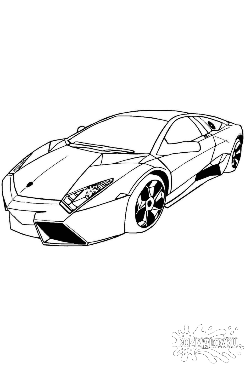 Розмальовка машини Lamborghini Reventón в форматі А4