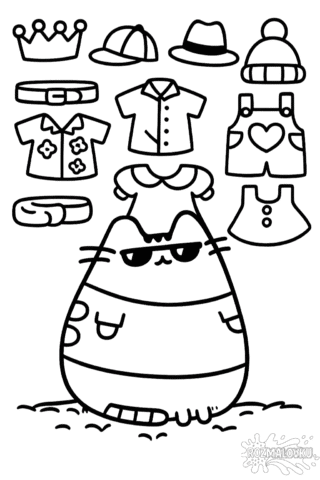 Розмальовка Пушин з одягом А4