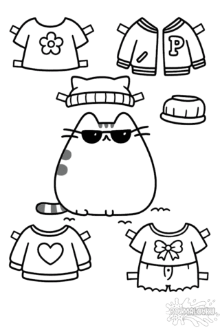 Розмальовка Пушин з стильним одягом А4