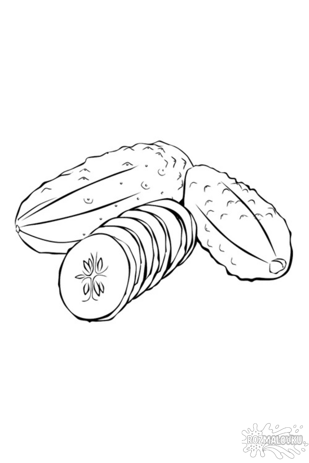 Розмальовка огірки в форматі А4