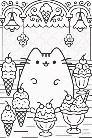 Розмальовка Пушин у кафе морозива А4