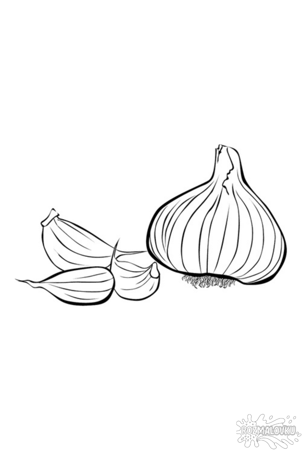 Розмальовка часника в форматі А4 