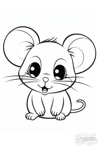 Розмальовка миле мишеня в форматі А4