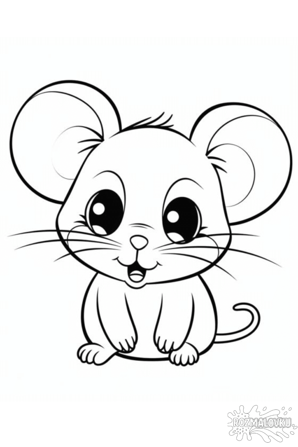 Розмальовка миле мишеня в форматі А4