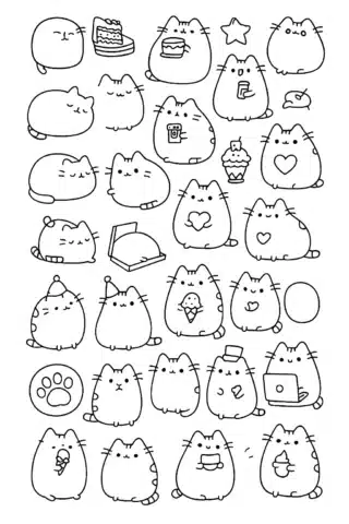 Розмальовка багато котиків Пушин А4