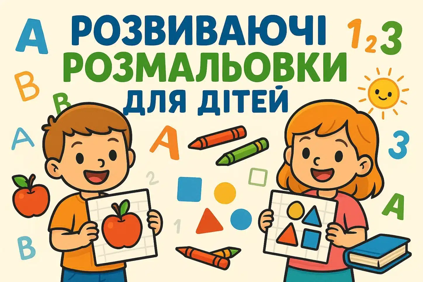 Розвиваючі розмальовки для дітей в форматі А4