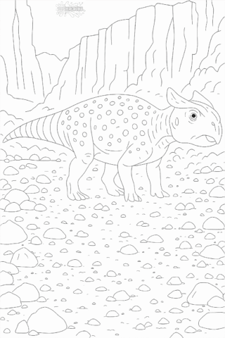 Розмальовка динозавра Багацератопс — скачати та роздрукувати в форматі А4