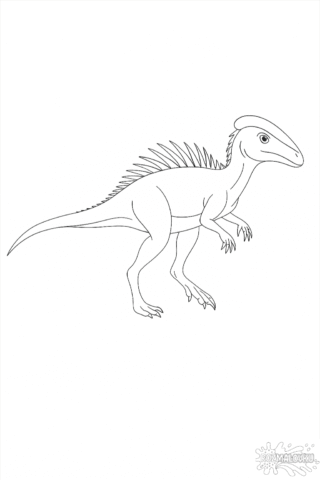 Розмальовка динозавра Ваньнанозавр — скачати та роздрукувати в форматі А4
