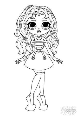 Розмальовка ляльки L.O.L. Surprise OMG Сумерки скачати та роздрукувати в форматі А4