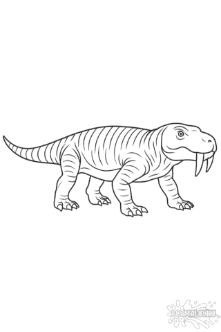 Розмальовка динозавра Іностранцівія — скачати та роздрукувати в форматі А4