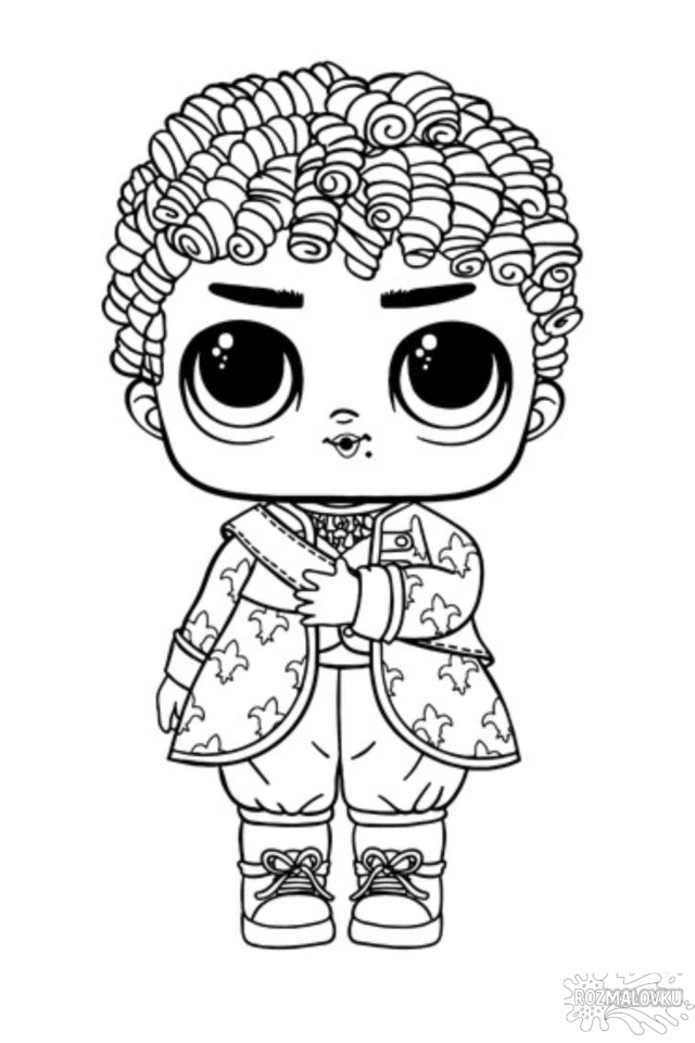 Розмальовка ЛОЛ хлопчик Ваша Величність скачати та роздрукувати в форматі А4