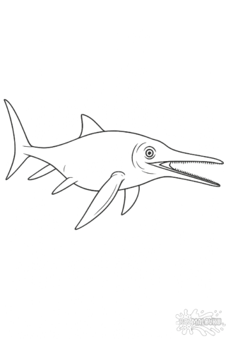 Розмальовка Іхтіозавр — скачати та роздрукувати в форматі А4
