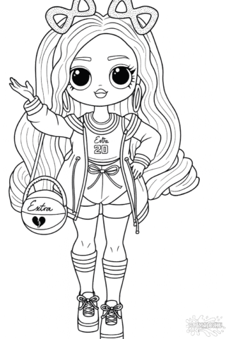 Розмальовка лялька L.O.L. Surprise OMG для дітей — скачати та роздрукувати в форматі А4
