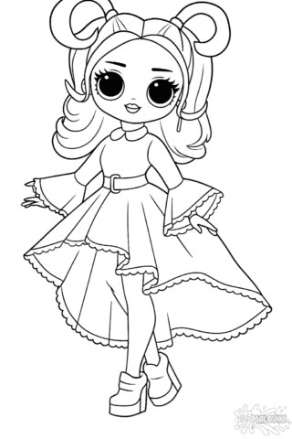 Розмальовка лялька L.O.L. Surprise OMG Moonlight — скачати та роздрукувати в форматі А4