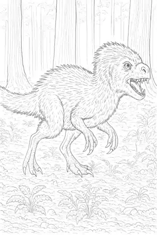 Розмальовка динозавра Гетеродонтозавр — скачати та роздрукувати в форматі А4