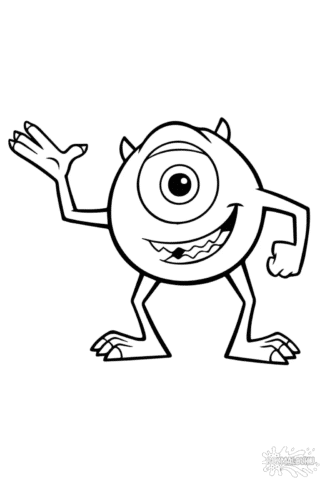 Розмальовка «Майк Вазовські з Корпорації монстрів» скачати та роздрукувати у форматі А4