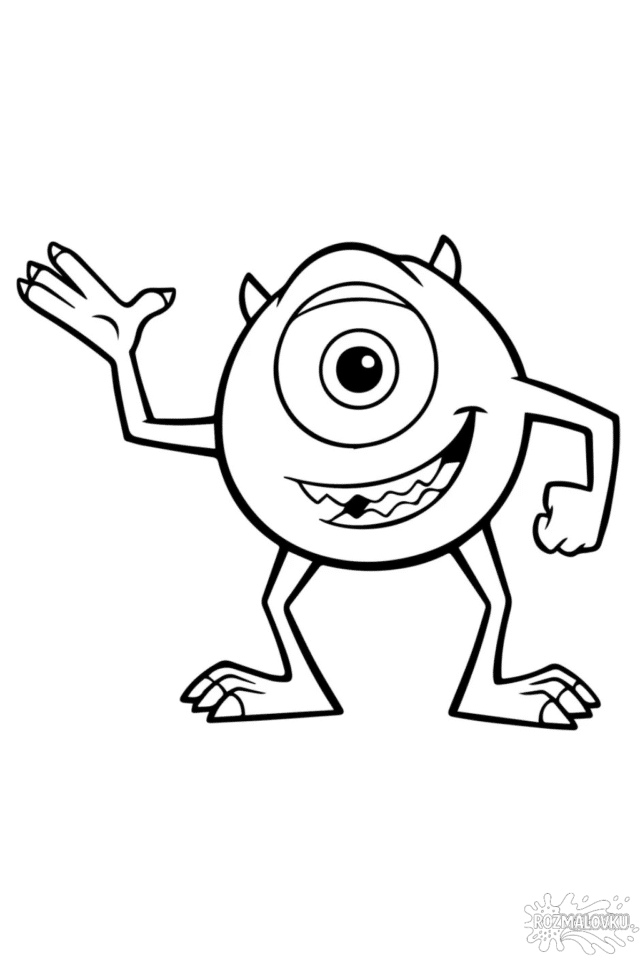 Розмальовка «Майк Вазовські з Корпорації монстрів» скачати та роздрукувати у форматі А4