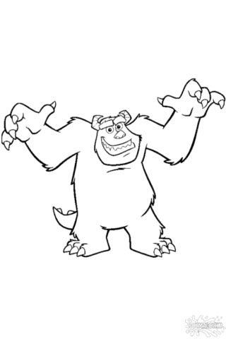 Розмальовка «Саллі з Корпорації монстрів» скачати та роздрукувати у форматі А4