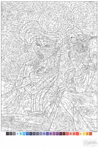 Розмальовка «Мегара та Геркулес за номерами» скачати та роздрукувати в форматі А4