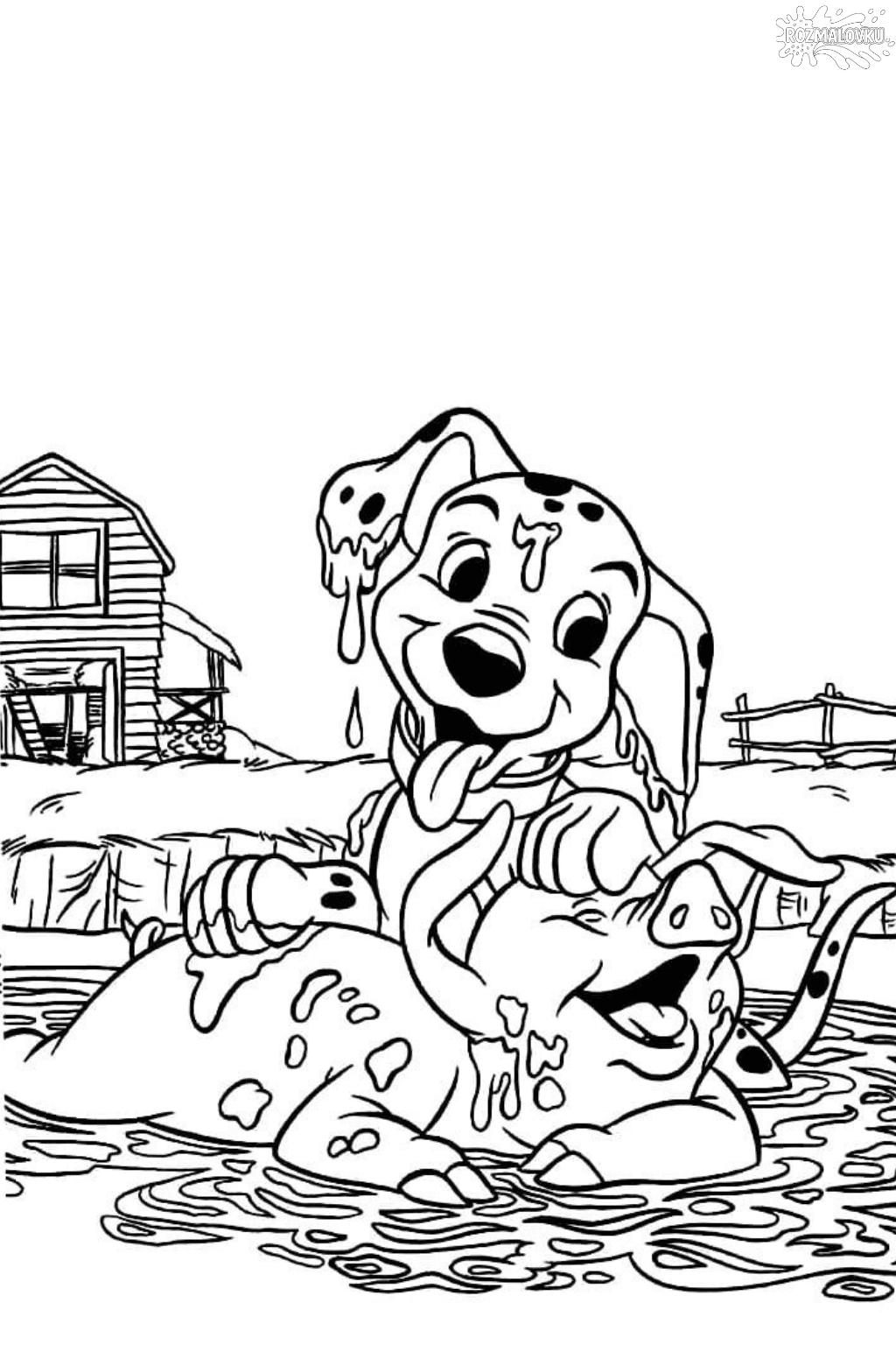 Розмальовка «101 далматинець» скачати та роздрукувати в форматі А4