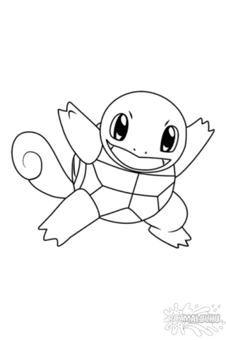 Розмальовка покемони Сквіртл для дітей скачати та роздрукувати в форматі А4