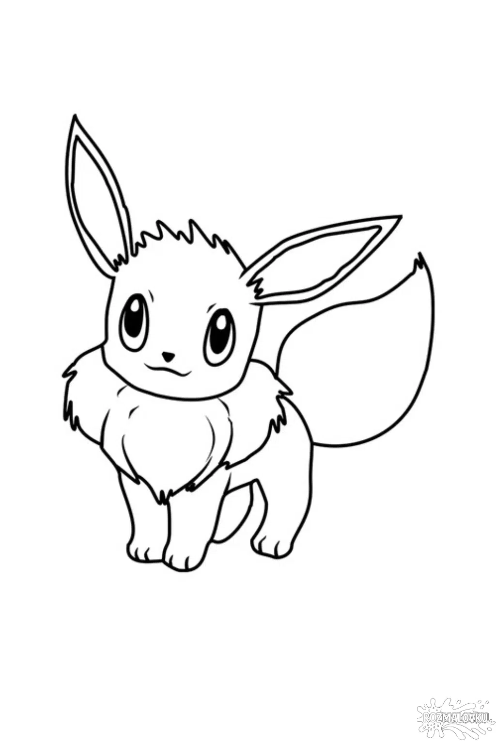 Розмальовка покемони Іві для дітей скачати та роздрукувати в форматі А4