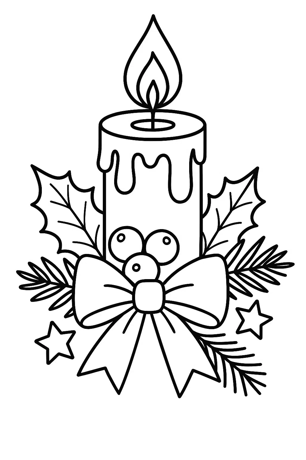 Скачати безкоштовну розмальовку різдвяна свічка в форматі А4 для друку Розмальовка різдвяна свічка скачати та роздрукувати в форматі А4