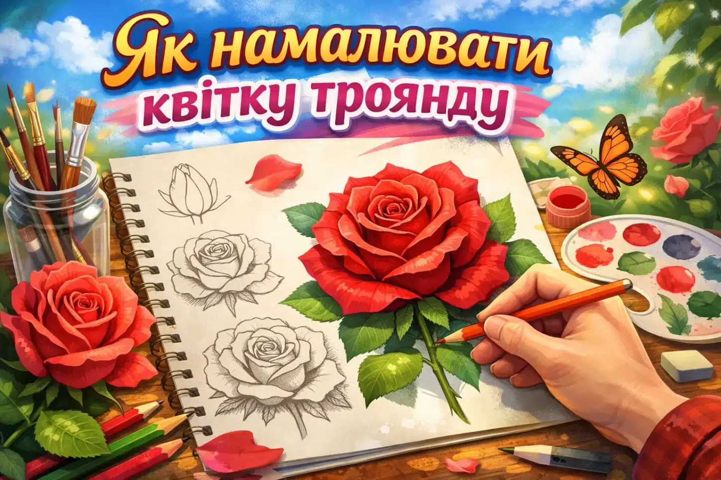 Як намалювати квітку троянду: з чого почати початківцю
