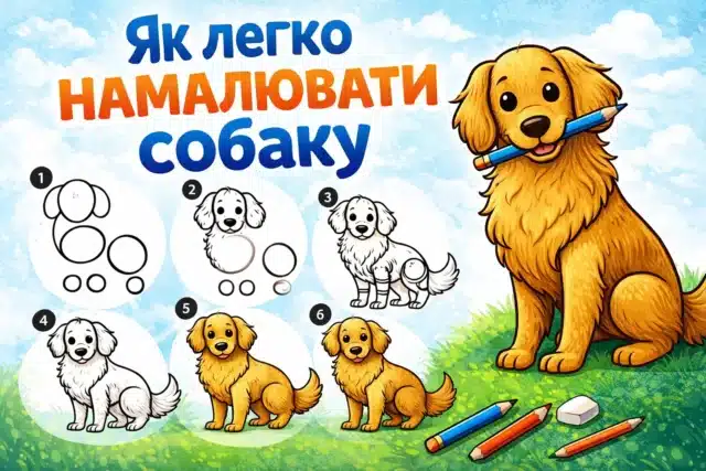 Як легко намалювати собаку дитині та новачку: покроково за схемами