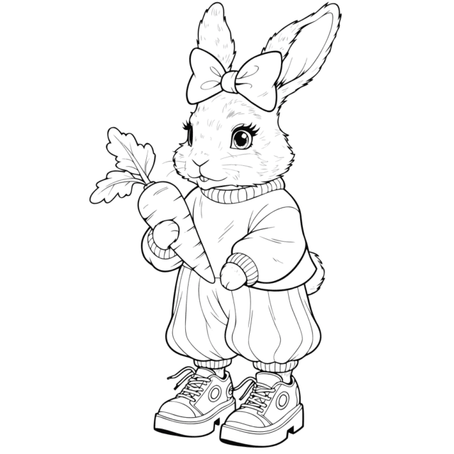 Онлайн розмальовка кролик безкоштовно для дітей