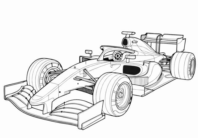 Онлайн розмальовка машини Формули 1 для дітей