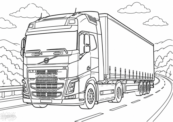 розмальовка фура volvo для друку