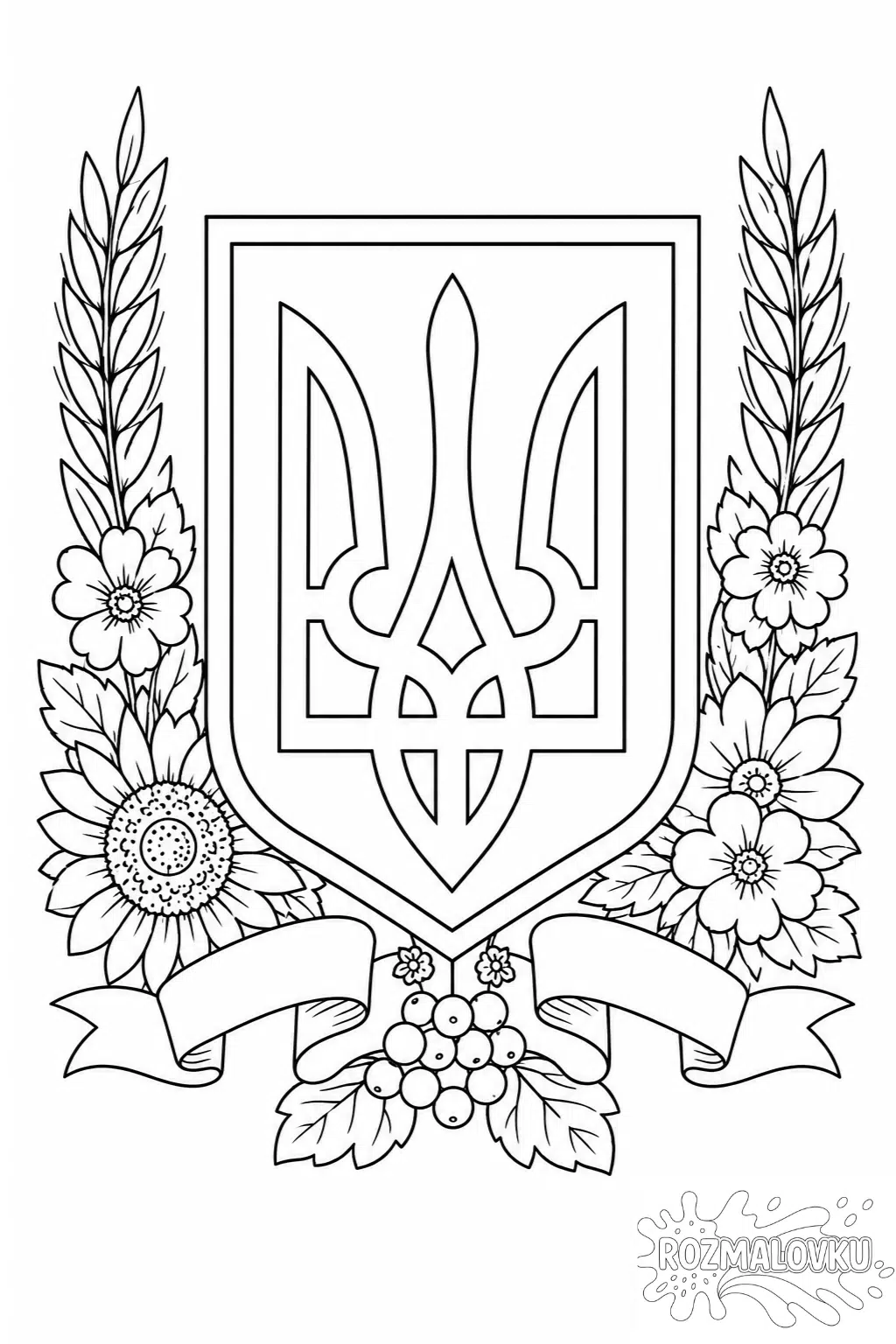 герб україни розмальовка