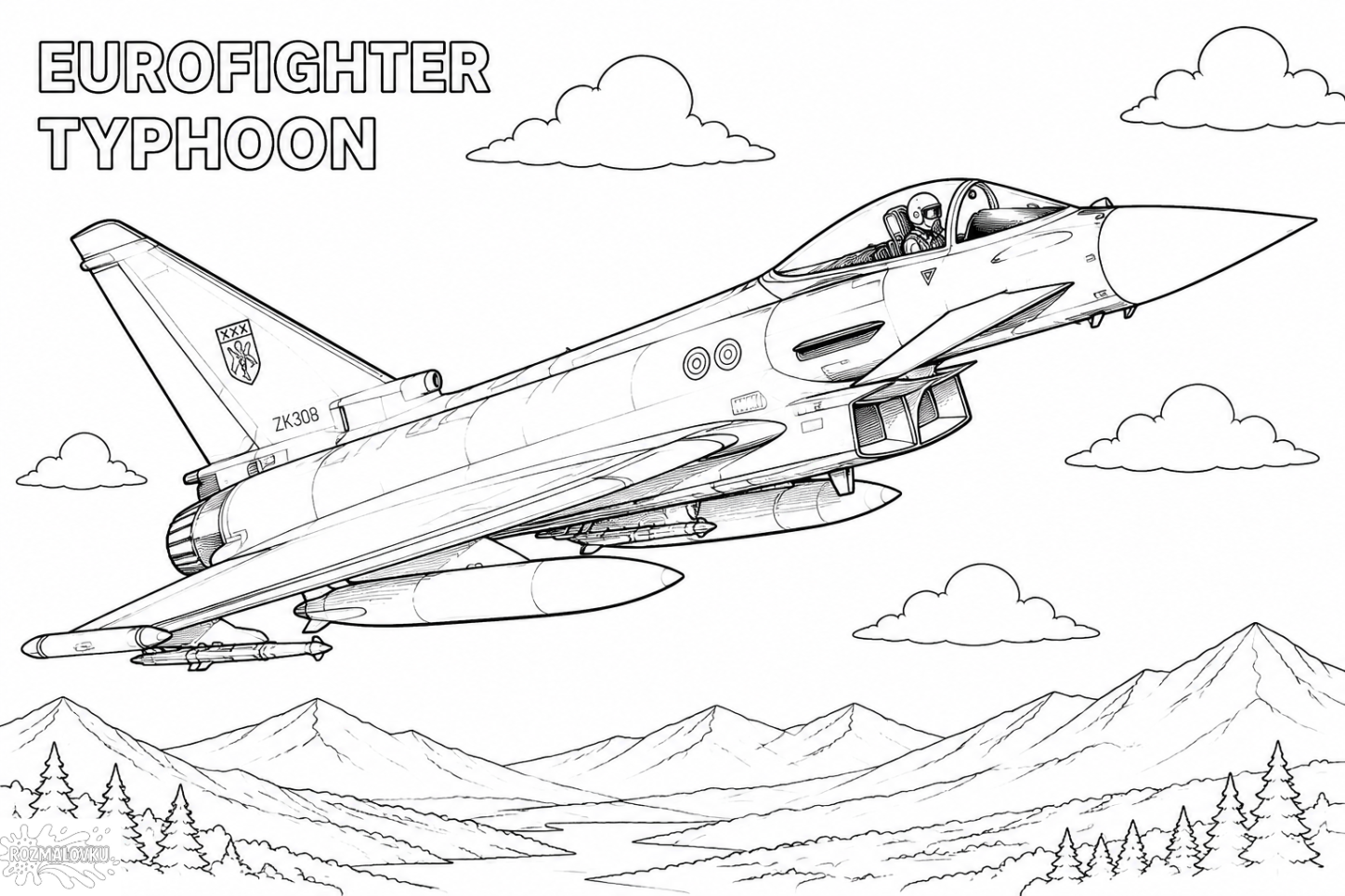 розмальовка винищувач eurofighter для друку